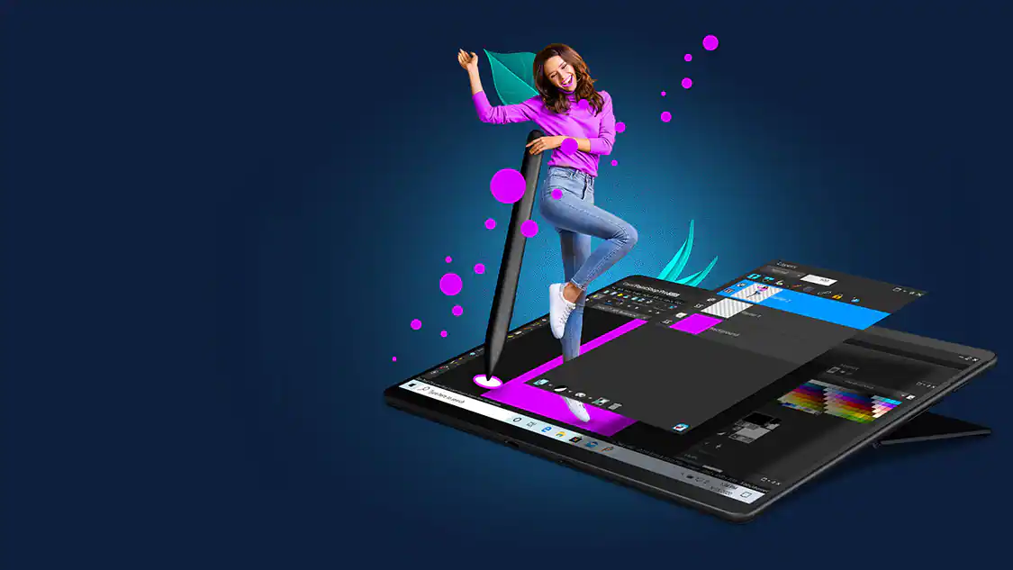 Graphic design and video editing workspace background